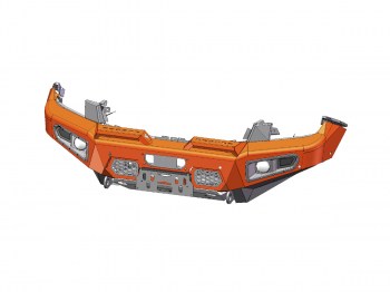 Paragolpe delantero con base cabrestante y faros integrados Ford Ranger 2023>